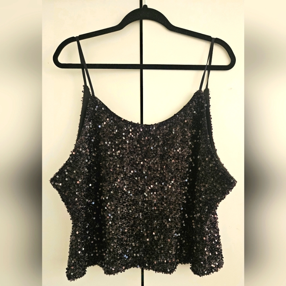 Sequin Crop Top Plus Size Women 4XL